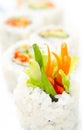 Vegetarian sushi rolls, macro