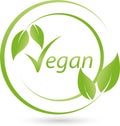 Vegetarian symbol with leaves, vegan and nature logo