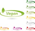 Vegetarian symbol, vegan and food logo