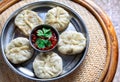 Vegetarian Tibetan momo Royalty Free Stock Photo