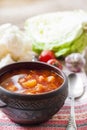 Tomato soup with cabbage and cauliflower Royalty Free Stock Photo