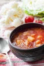 Tomato soup with cabbage and cauliflower Royalty Free Stock Photo