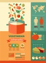 Vegetarian and vegan, healthy organic infographic