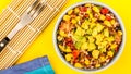 Vegetarian Or Vegan Mexican Style Rice And Avocado Salad Royalty Free Stock Photo