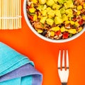 Vegetarian Or Vegan Mexican Style Rice And Avocado Salad Royalty Free Stock Photo