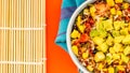 Vegetarian Or Vegan Mexican Style Rice And Avocado Salad Royalty Free Stock Photo