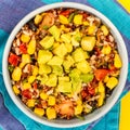 Vegetarian Or Vegan Mexican Style Rice And Avocado Salad Royalty Free Stock Photo