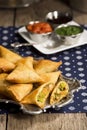 Vegetarian Vegetable Samosas with Dipping Sauces