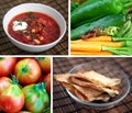 Vegetarian vegetable soup borsch with white cheese Royalty Free Stock Photo