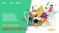 Vegetarianism Healthy Lifestyle Flat Landing Page