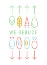 Vegetarianism, reducetarianism. Editable vector illustration for advertising