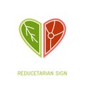 Vegetarianism, reducetarianism sign. Vector illustration for advertising