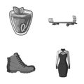 Vegetarianism, shoes and other monochrome icon in cartoon style. transport, fashion icons in set collection.