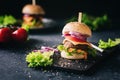 Fresh, homemade Veggie Burger 02 Royalty Free Stock Photo