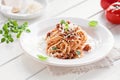 Vegetarien spaghetti bolognese Royalty Free Stock Photo