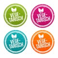 Vegetarisch Button Set in verschiedenen Farben.