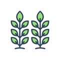 Color illustration icon for Vegetation, plants and greenery