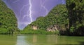 Vegetation over Giant Thailand Rocks