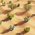 Vegetation is typical of arid environments, showcasing adaptations to Royalty Free Stock Photo