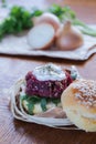 Veggie beetroot burger Royalty Free Stock Photo