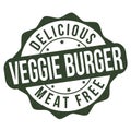 Veggie burger grunge rubber stamp