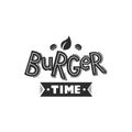 Vector Illustration for veggie burger Lettering logo