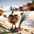 Veggie Peeps Pixar Style Vegetable Onion Character Royalty Free Stock Photo