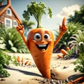 Veggie Peeps Pixar Style Vegetable Fruit Carrot Character Royalty Free Stock Photo