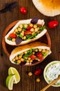 Garbanzo Bean or Chickpea Salad Veggie Pitas Royalty Free Stock Photo