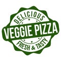 Veggie pizza grunge rubber stamp