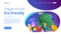 Veggie recipe, eco friendly landing page.