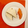 veggie sandwich with salad for breakfast - carrots slice