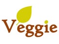 Veggie symbol with leaf. Healthy life style. Flat design.