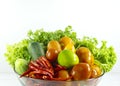 veggies salad, diet, vegetarian, vegan food, vitamin snack,Top view, Copy space for design. Royalty Free Stock Photo