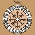 Vegvisir, isolated the Magic Navigation Compass of ancient Icelandic