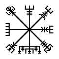 Vegvisir. The Magic Compass of Vikings. Runic Talisman. Vector illustration Royalty Free Stock Photo