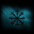 Vegvisir symbol dark blue background