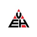 VEH triangle letter logo design with triangle shape. VEH triangle logo design monogram. VEH triangle vector logo template with red Royalty Free Stock Photo