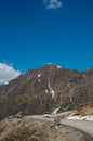 Vehical on the road to Rohtang pass in June Royalty Free Stock Photo