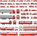 Vehicle-assorted silhouettes, vector illustratio