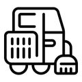 Vehicle car dust icon outline vector. Garbage floor