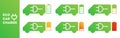 Vehicle charge level. A sign an energy station. Ecological fuel icon set, green fuel vector, energy sign and symbol