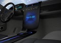 Vehicle console monitor showing screen shot of computer system was hacked. Concept for risk of self-driving car