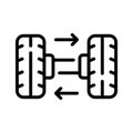 Vehicle Differential Gear System line icon in trendy style Royalty Free Stock Photo