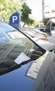 Vehicle fined for having parked in the blue zone