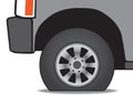 Vehicle with a flat tire Royalty Free Stock Photo