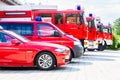 Vehicle fleet of the voluntary fire brigade Royalty Free Stock Photo