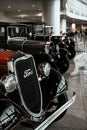 Vehicle grille and headlights  of american car Ford Model Y 1933 Royalty Free Stock Photo