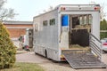 Car for carrying horses. transportation livestock. Royalty Free Stock Photo