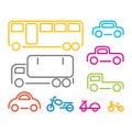 Vehicle icon set, vector Royalty Free Stock Photo